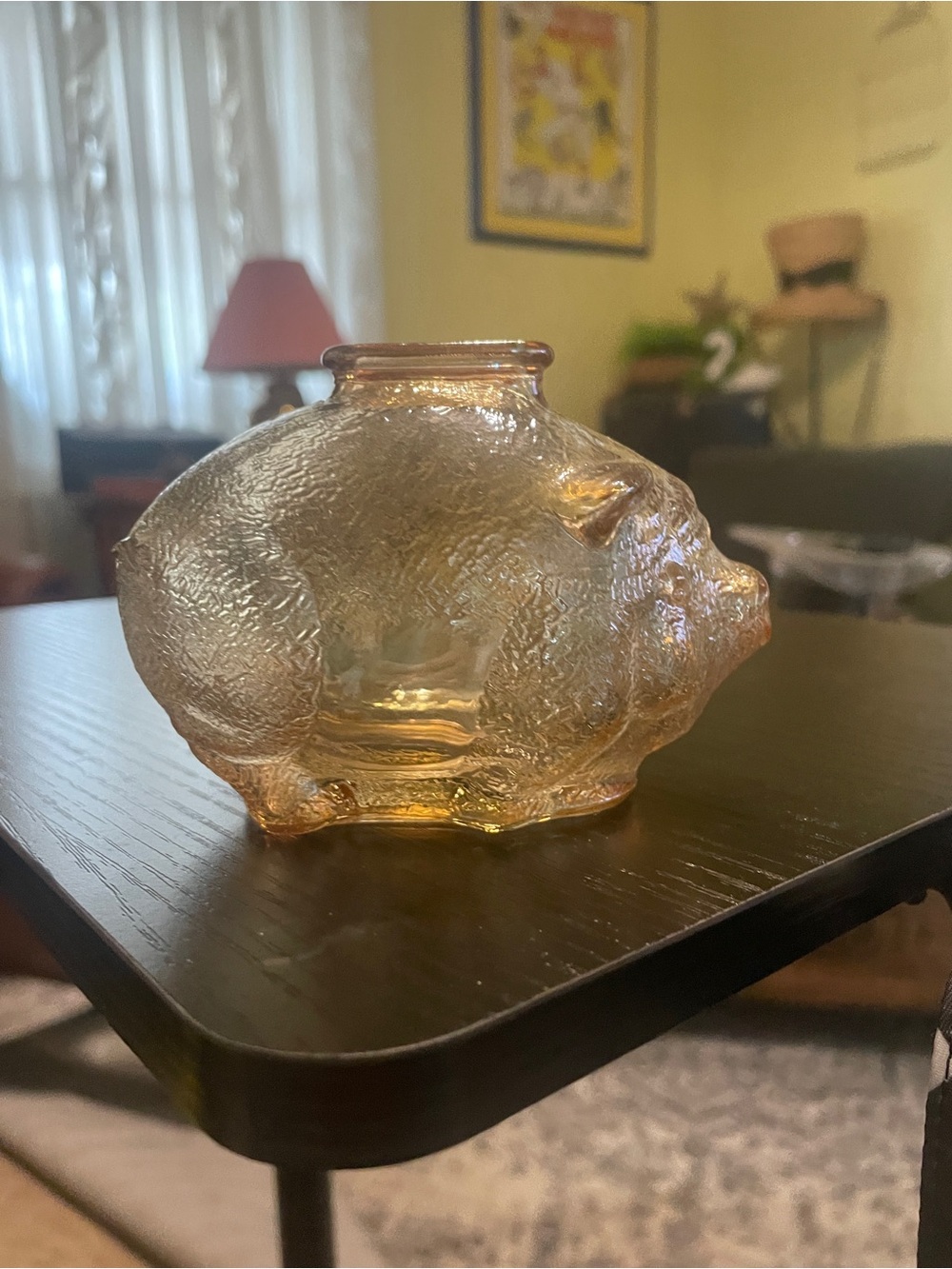 Amber Glass Pig bank